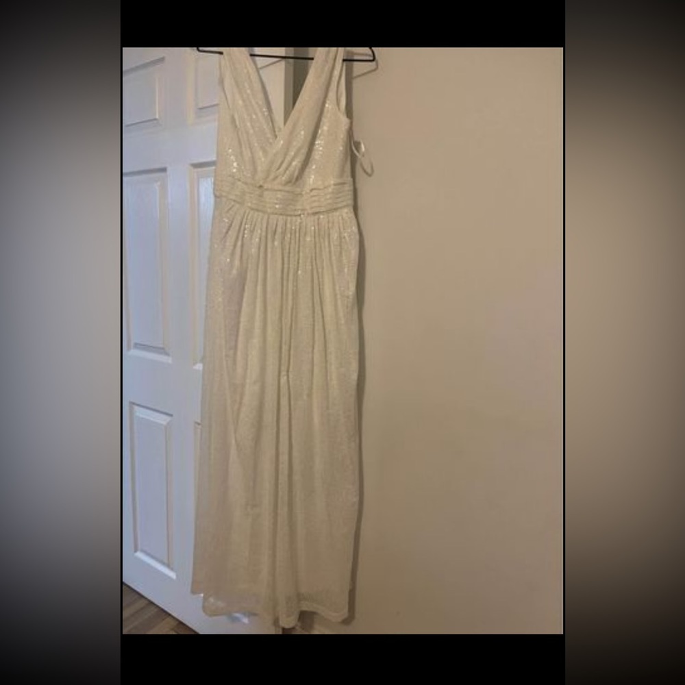 Sequin white maxi dress